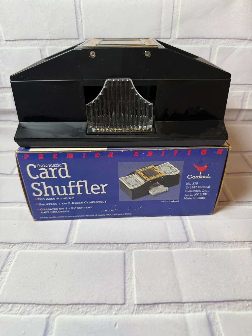 Vintage Automatic Card Shuffler Premier Edition 1-2 Deck Battery Operated